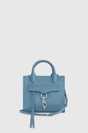 Top Handle Bags Rebecca Minkoff Megan Mini Tote Femme Bleu | 36JBVNGZT