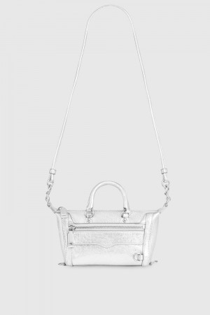 Top Handle Bags Rebecca Minkoff Micro Mini M.A.B. Femme Argent Argent | 09BNTIRKP