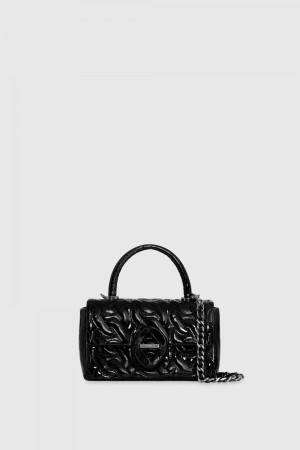 Top Handle Bags Rebecca Minkoff Top Handle Crossbody With Chain Quilt Femme Noir Noir | 60NFWASQE