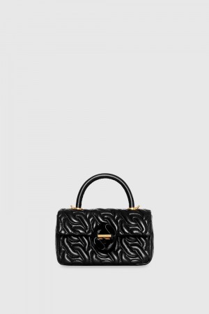 Top Handle Bags Rebecca Minkoff Top Handle Crossbody With Chain Quilt Femme Noir | 60MEOIGXB
